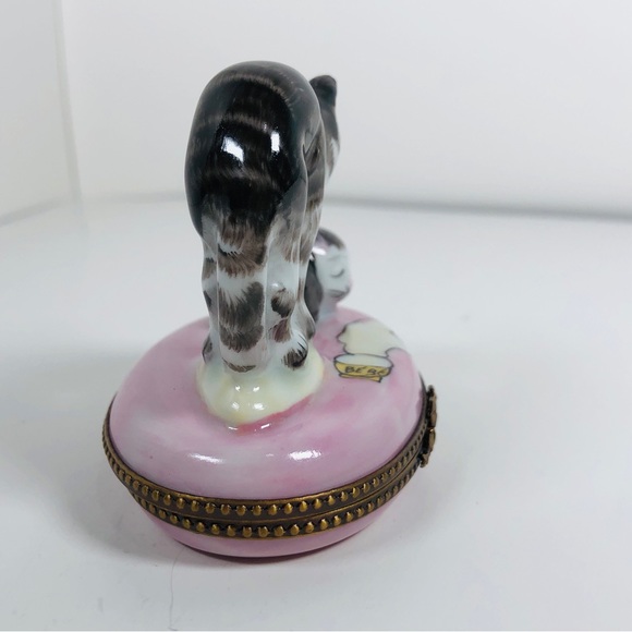 Limoges Trinket Box - Rochard Limoges Porcelain Cat Kitten and Spilt Milk Box - Picture 7 of 13